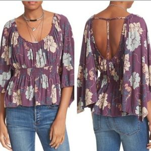 NWT Free People Glenside peasant floral shirt
